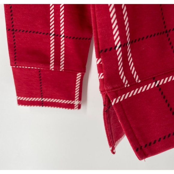 Croft & Barrow Women's Size Medium Red Striped Crew Neck Sweatshirt - Picture 3 of 5